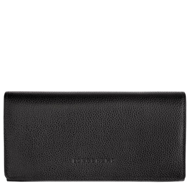 Women\'s Longchamp Le Foulonné Wallets Black | 25UPRKIFC