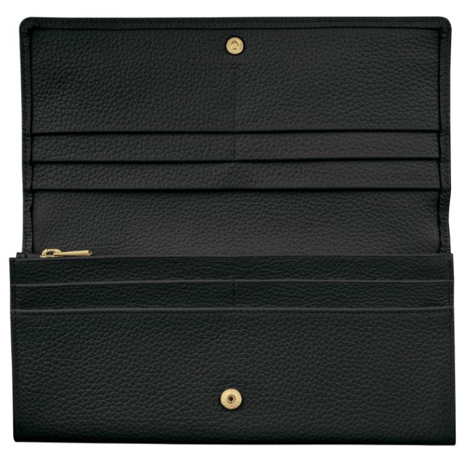 Women's Longchamp Le Foulonné Wallets Black | 39ZKDCXYQ