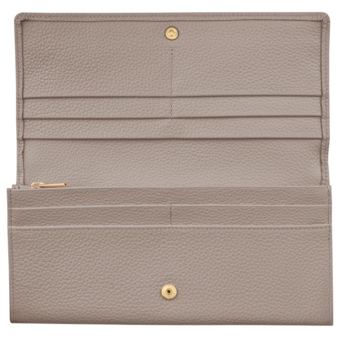 Women's Longchamp Le Foulonné Wallets Grey | 27HYFNVRB