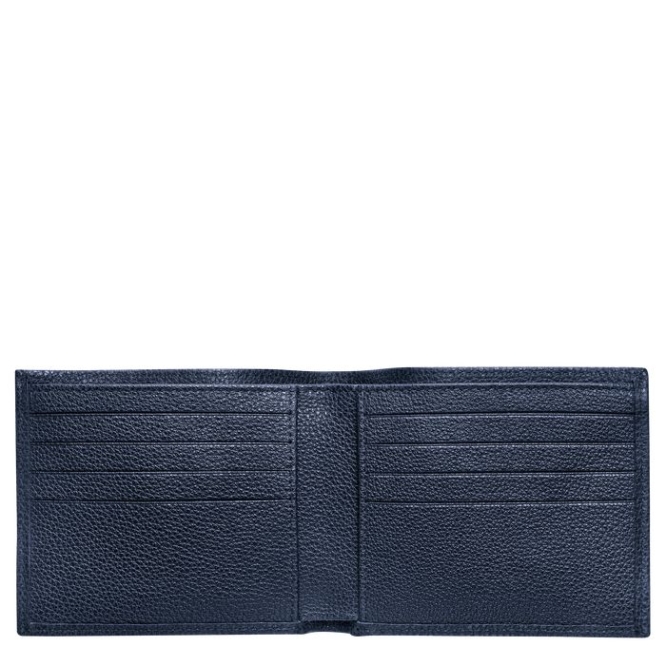 Women's Longchamp Le Foulonné Wallets Navy | 08TYSEUOI