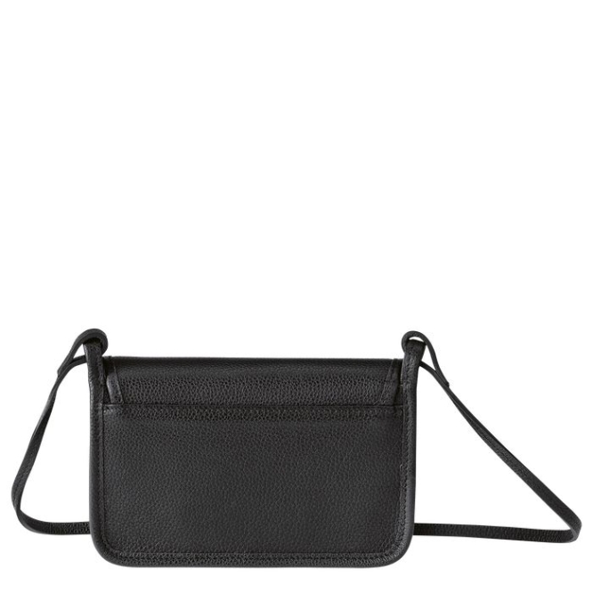 Women's Longchamp Le Foulonné Wallets On Chain Black | 23AMIBWKX