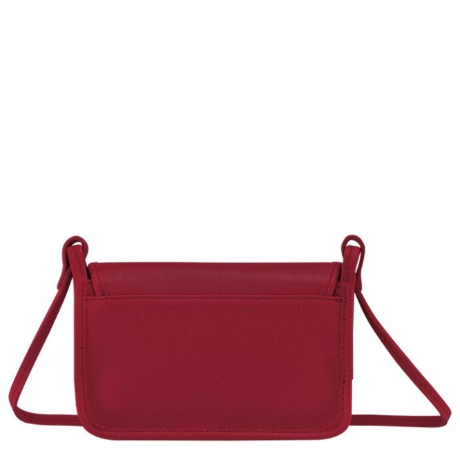 Women's Longchamp Le Foulonné Wallets On Chain Red | 47FUPOEWB