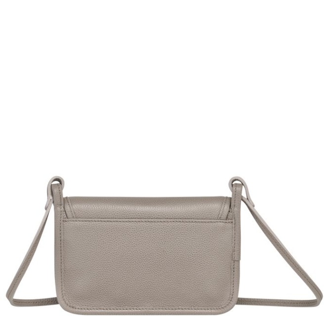 Women's Longchamp Le Foulonné Wallets On Chain Grey | 69OBFUKPG