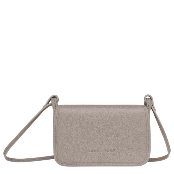 Women\'s Longchamp Le Foulonné Wallets On Chain Grey | 69OBFUKPG