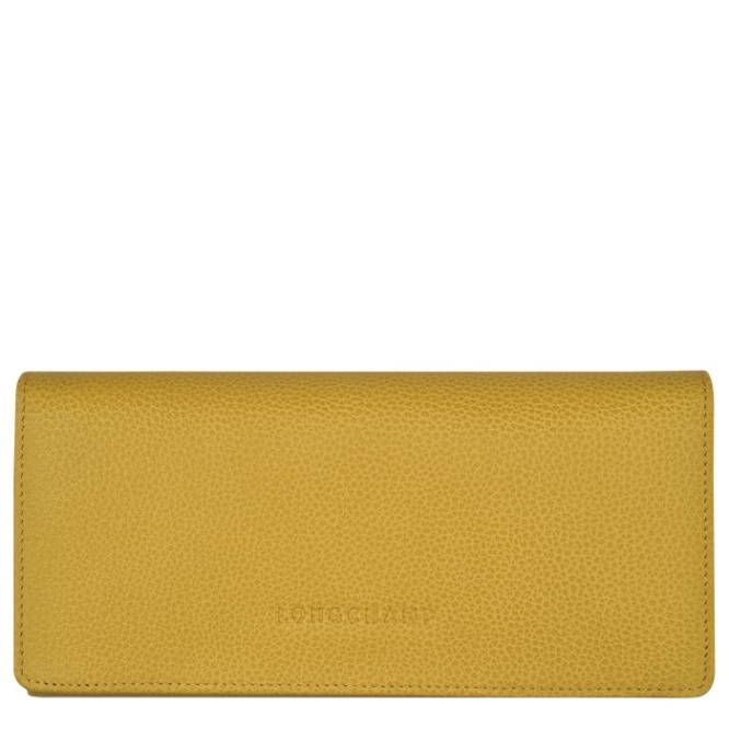 Women\'s Longchamp Le Foulonné Wallets Yellow | 35IJMUVDS