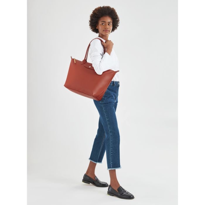 Women's Longchamp Le Pliage City L Shoulder Bags Red | 18WRFUCDK