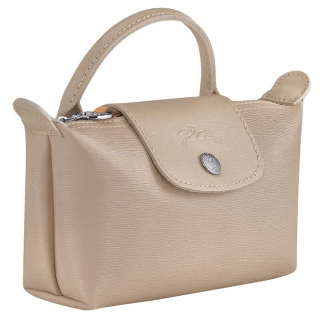 Women's Longchamp Le Pliage City Pouches & Cases Beige | 14EHOBJFM