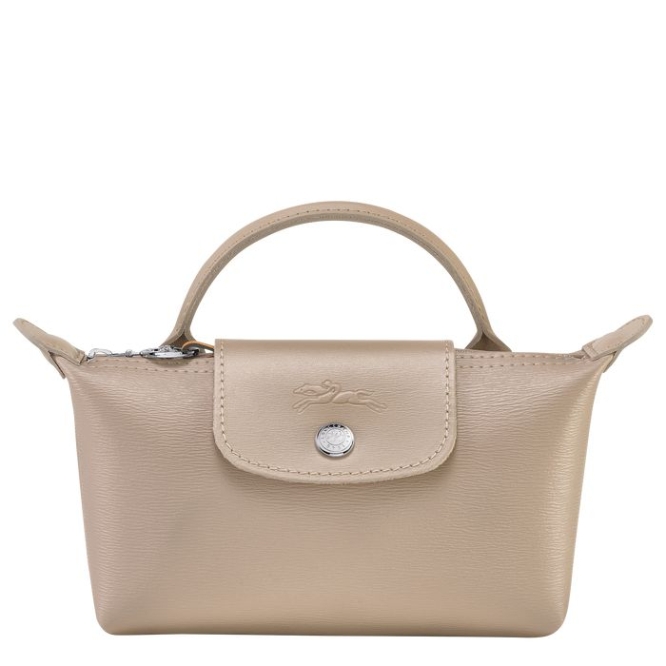 Women\'s Longchamp Le Pliage City Pouches & Cases Beige | 14EHOBJFM