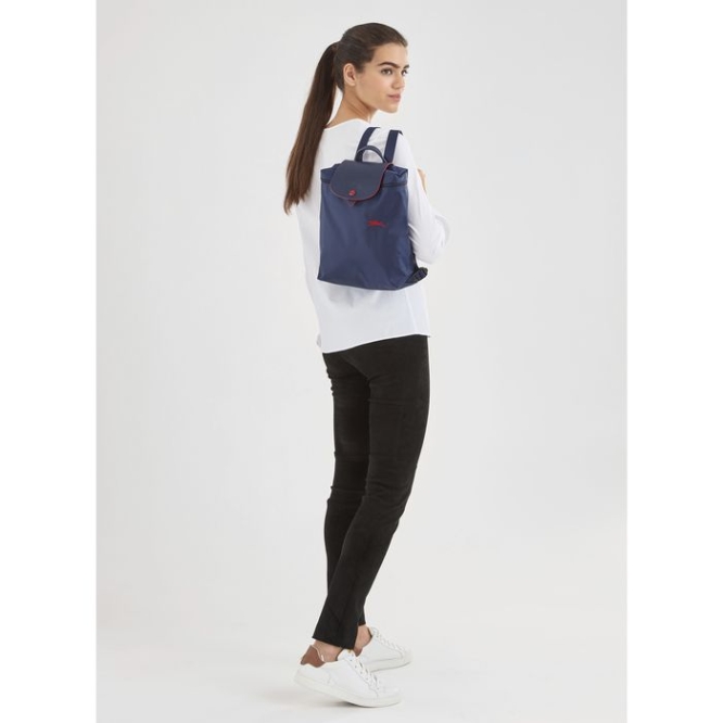 Women's Longchamp Le Pliage Club Backpacks Navy | 32SHJINMR