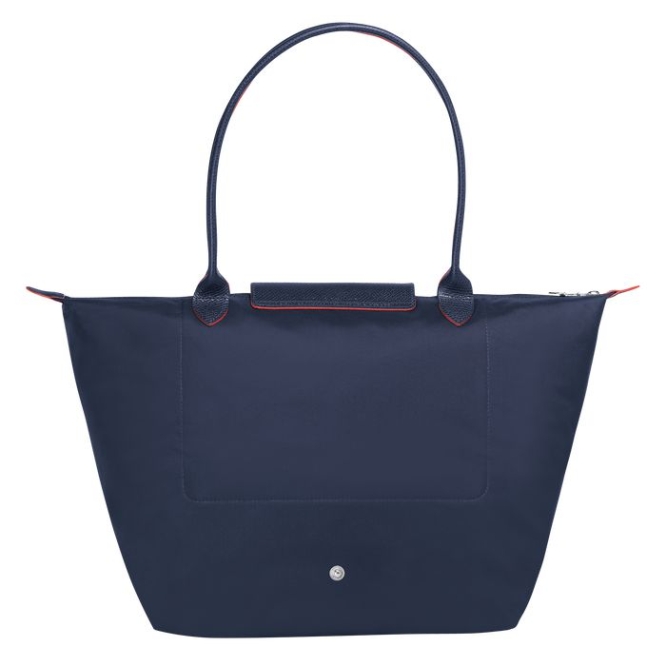 Women's Longchamp Le Pliage Club L Shoulder Bags Navy | 09NYFLEXI