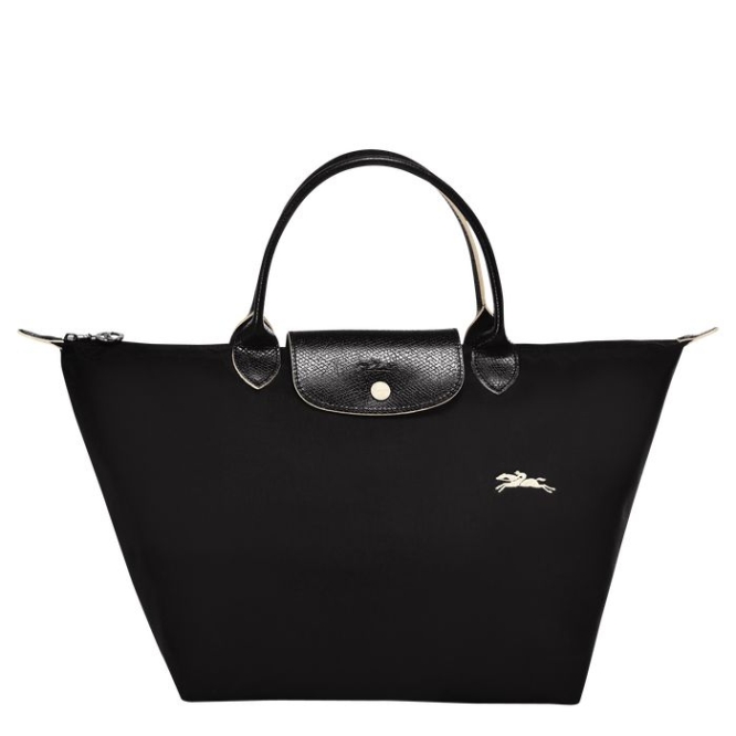 Women\'s Longchamp Le Pliage Club M Top-handle Bags Black | 19QHBFPUN