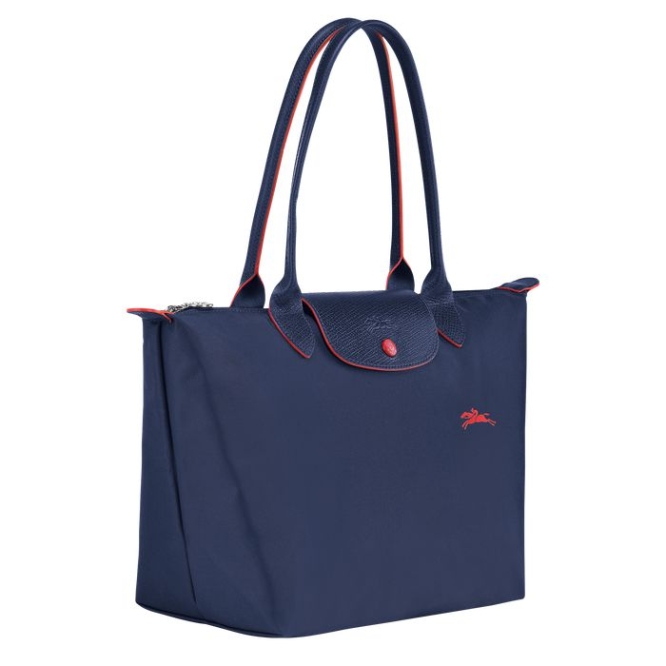 Women's Longchamp Le Pliage Club S Shoulder Bags Navy | 35CGAOSNK