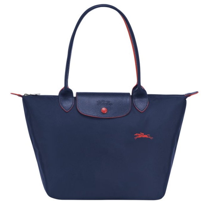 Women\'s Longchamp Le Pliage Club S Shoulder Bags Navy | 35CGAOSNK