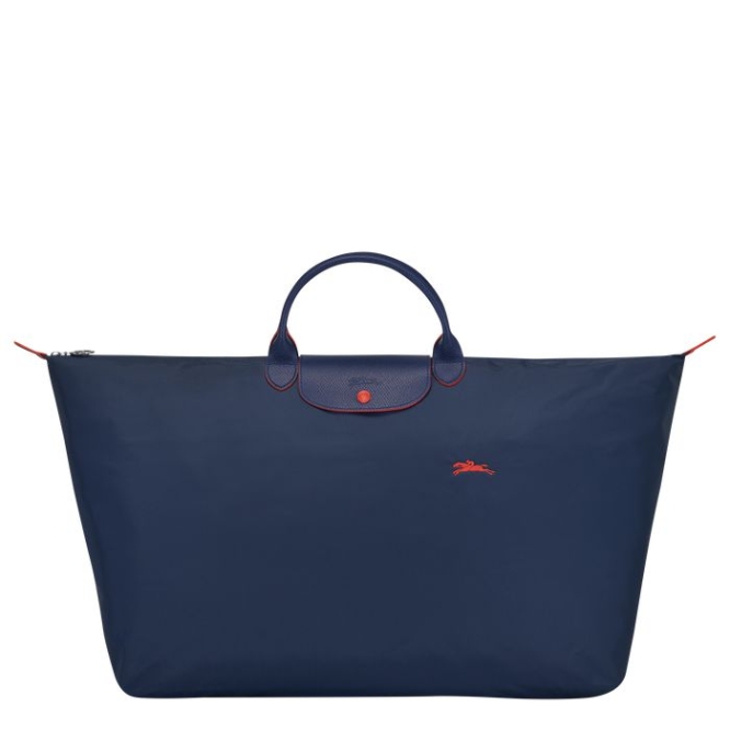 Women\'s Longchamp Le Pliage Club XL Travel Bags Navy | 24ZMOGNEB