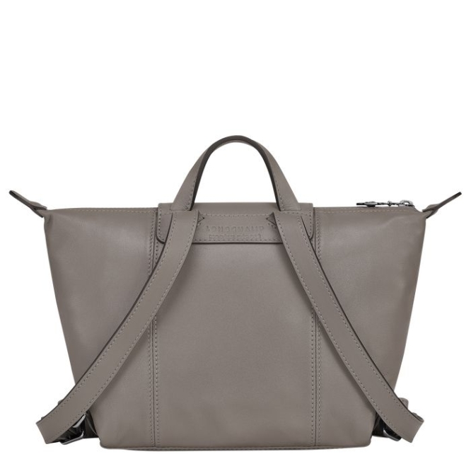 Women's Longchamp Le Pliage Cuir Backpacks Grey | 20PGEMUNZ