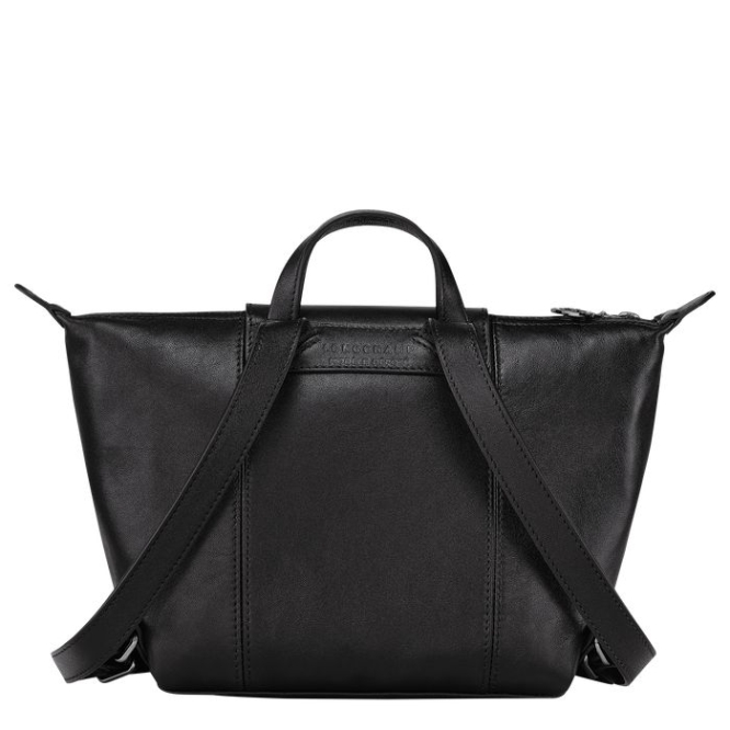 Women's Longchamp Le Pliage Cuir Backpacks Black | 25HLICJVK