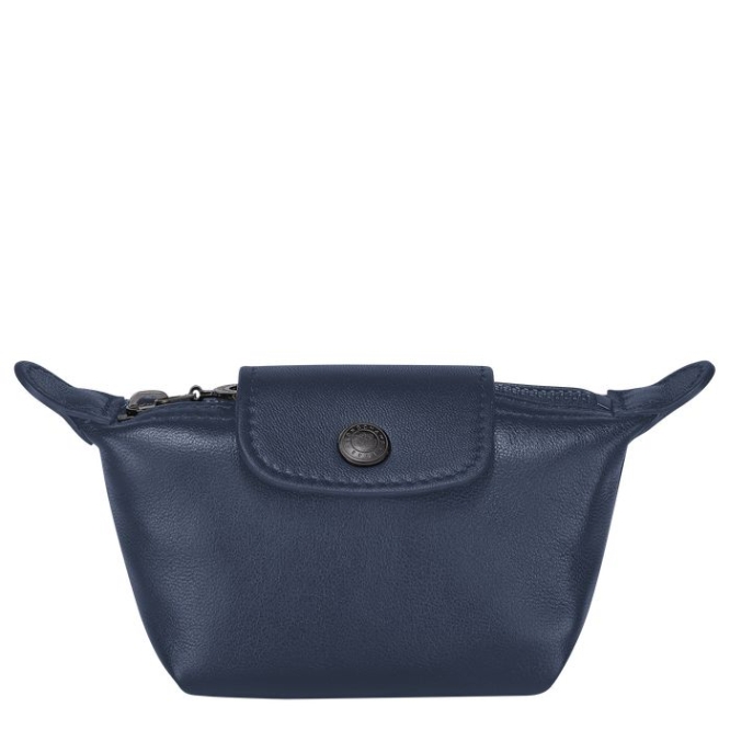 Women\'s Longchamp Le Pliage Cuir Cardholders & Coin Purses Navy | 31CLXSUGO