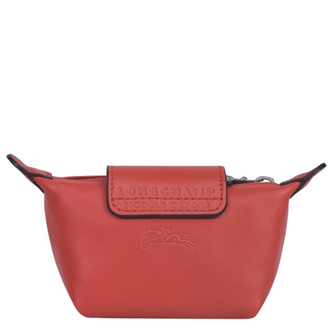 Women's Longchamp Le Pliage Cuir Cardholders & Coin Purses Red | 89EMJSPYZ