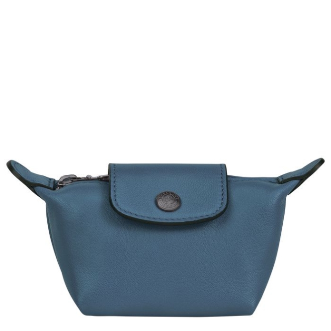 Women\'s Longchamp Le Pliage Cuir Cardholders & Coin Purses Blue | 96UYEPOKH