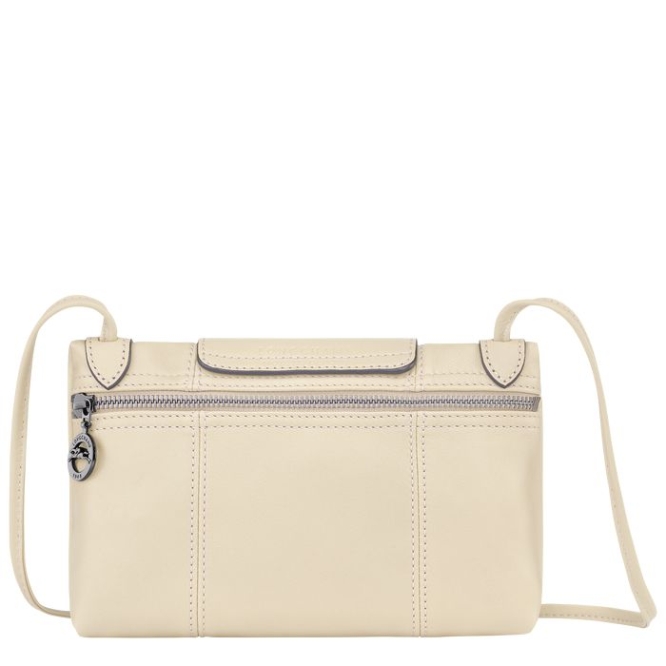 Women's Longchamp Le Pliage Cuir Crossbody Bags Beige | 13XMCPDJF