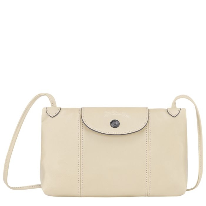 Women\'s Longchamp Le Pliage Cuir Crossbody Bags Beige | 13XMCPDJF