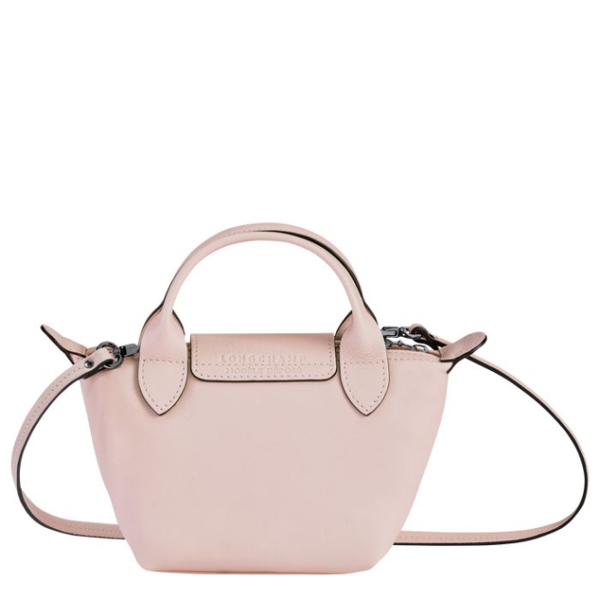 Women's Longchamp Le Pliage Cuir Crossbody Bags Pink | 19CJFIDTN