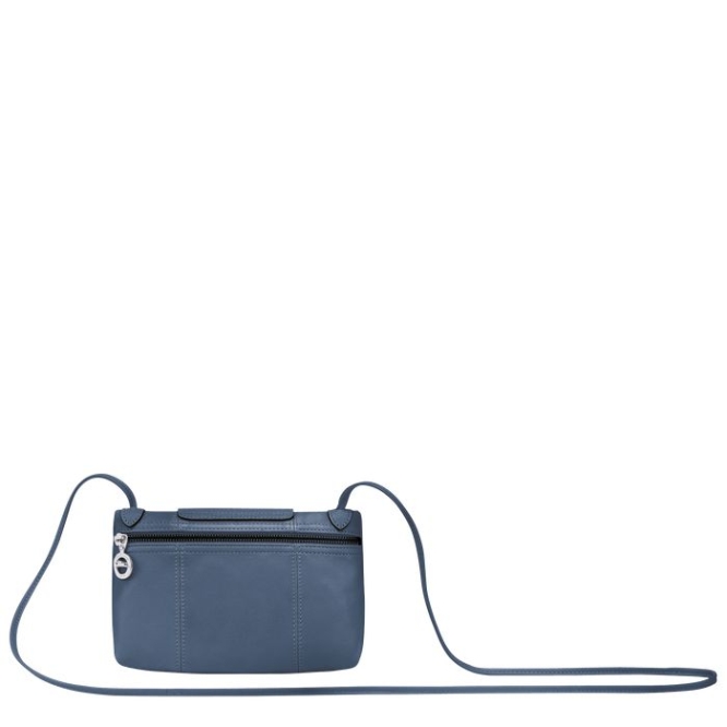 Women's Longchamp Le Pliage Cuir Crossbody Bags Blue | 24MQAGWIH