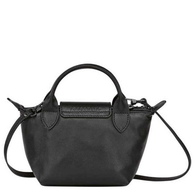 Women's Longchamp Le Pliage Cuir Crossbody Bags Black | 51MLEXOJP