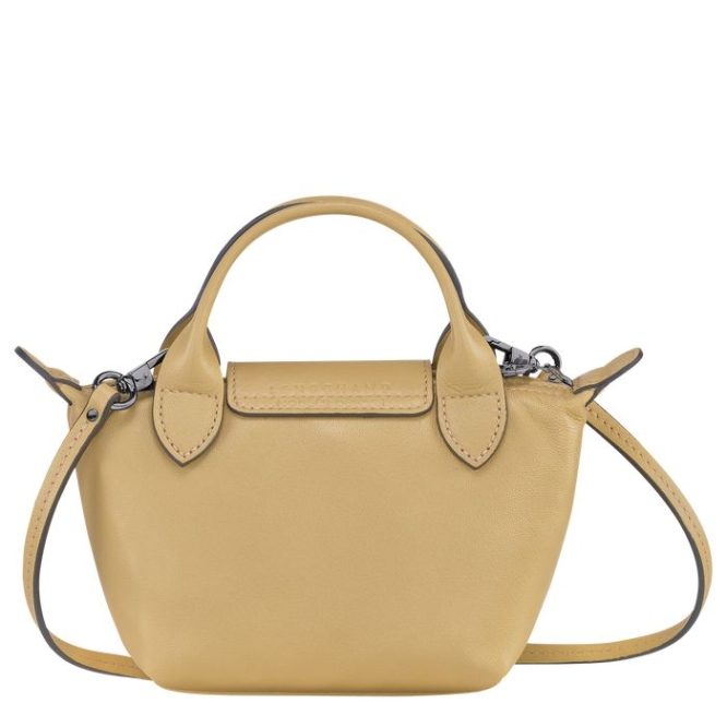 Women's Longchamp Le Pliage Cuir Crossbody Bags Beige | 54PBOERTK