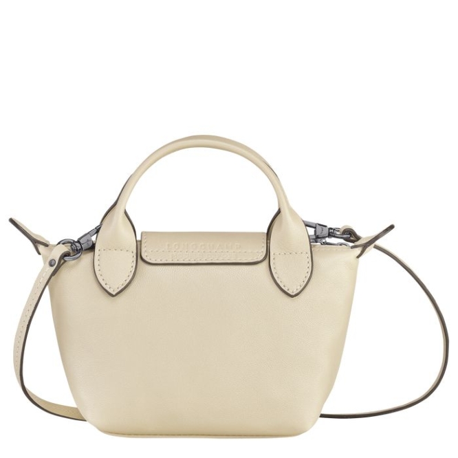 Women's Longchamp Le Pliage Cuir Crossbody Bags Beige | 56EYKZNMG