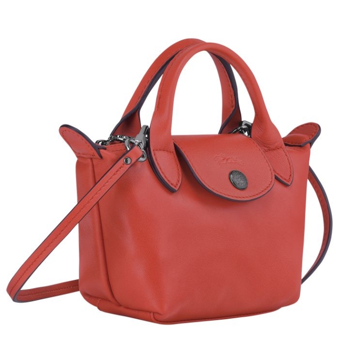 Women's Longchamp Le Pliage Cuir Crossbody Bags Red | 86SYKUGIO