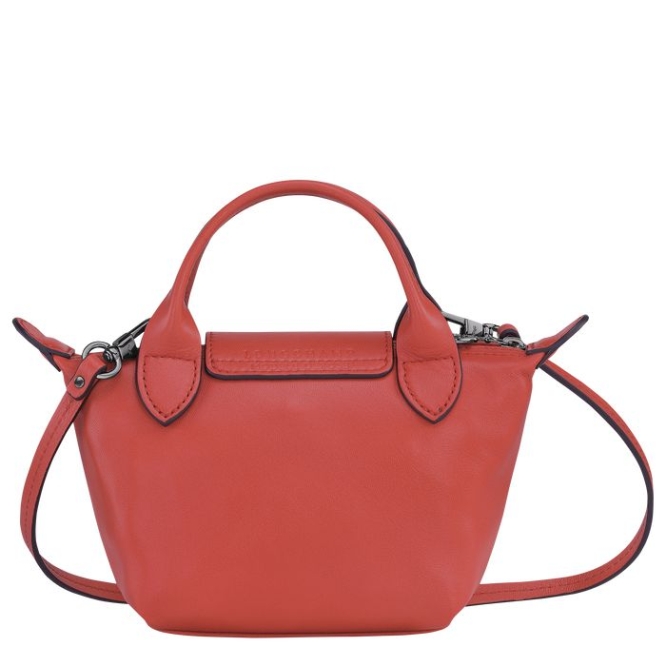 Women's Longchamp Le Pliage Cuir Crossbody Bags Red | 86SYKUGIO