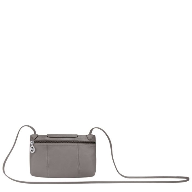 Women's Longchamp Le Pliage Cuir Crossbody Bags Grey | 92YJMAVHR