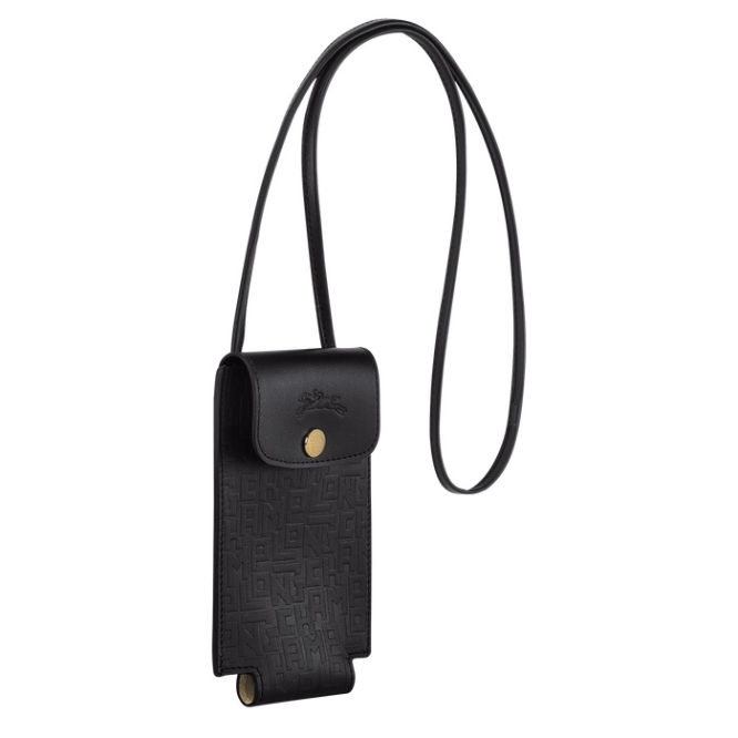 Women's Longchamp Le Pliage Cuir Lgp Phone Cases Black | 20XGWDBHI