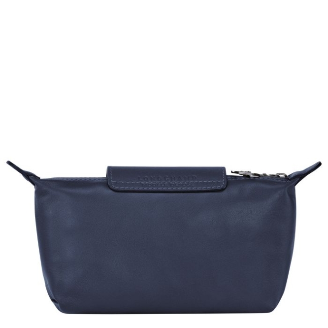 Women's Longchamp Le Pliage Cuir Pouches & Cases Navy | 08JMHBEWR