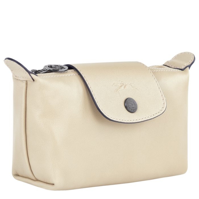 Women's Longchamp Le Pliage Cuir Pouches & Cases Beige | 09GHINVDQ