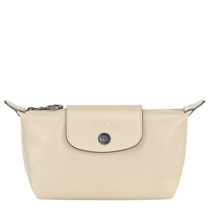 Women\'s Longchamp Le Pliage Cuir Pouches & Cases Beige | 09GHINVDQ