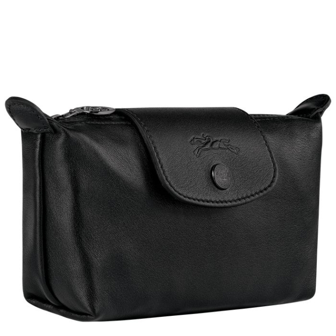 Women's Longchamp Le Pliage Cuir Pouches & Cases Black | 19CQSWOMT