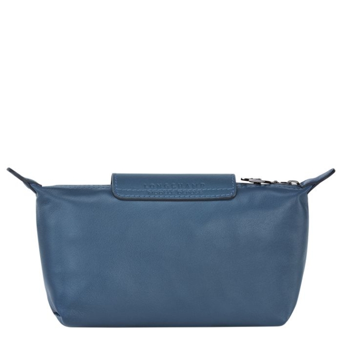 Women's Longchamp Le Pliage Cuir Pouches & Cases Blue | 43IOFDWCV