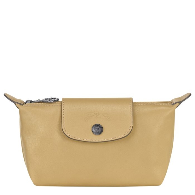 Women\'s Longchamp Le Pliage Cuir Pouches & Cases Beige | 78AYMBFTO