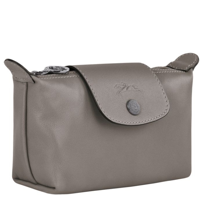 Women's Longchamp Le Pliage Cuir Pouches & Cases Grey | 92IXEZKFW