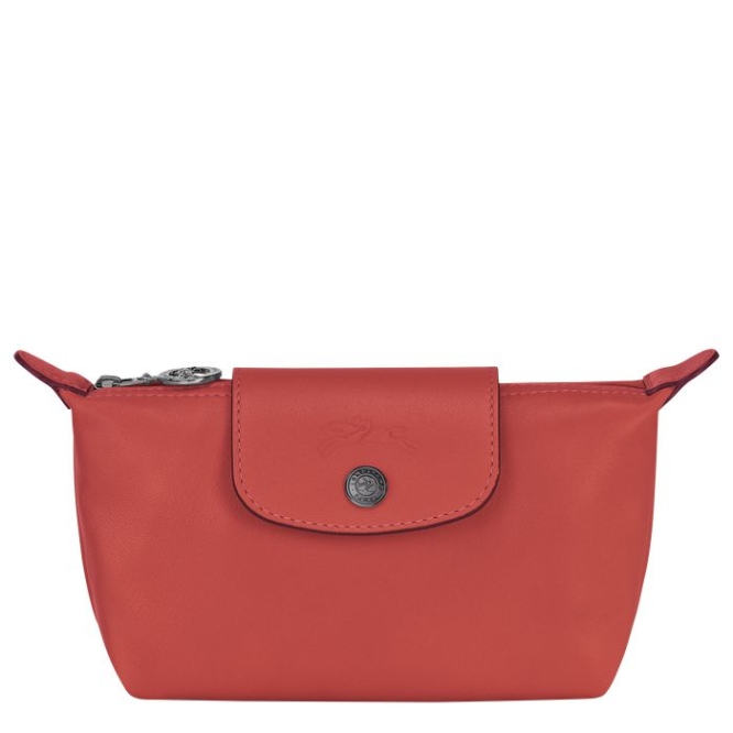 Women\'s Longchamp Le Pliage Cuir Pouches & Cases Red | 93RQPBJKU