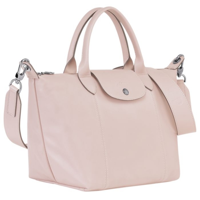 Women's Longchamp Le Pliage Cuir S Top-handle Bags Pink | 07OGCMVQH