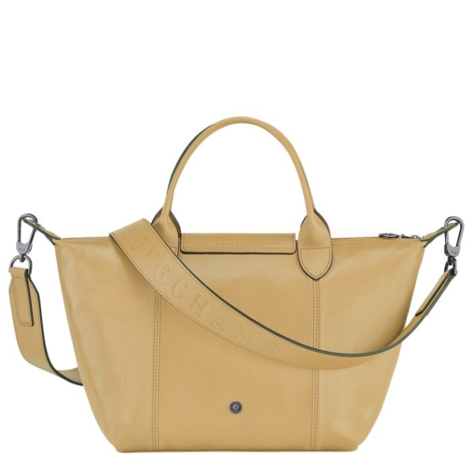 Women's Longchamp Le Pliage Cuir S Top-handle Bags Beige | 13GQVXRIS