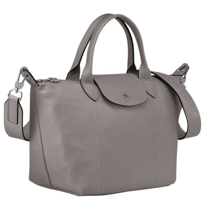 Women's Longchamp Le Pliage Cuir S Top-handle Bags Grey | 39KIXYEHM