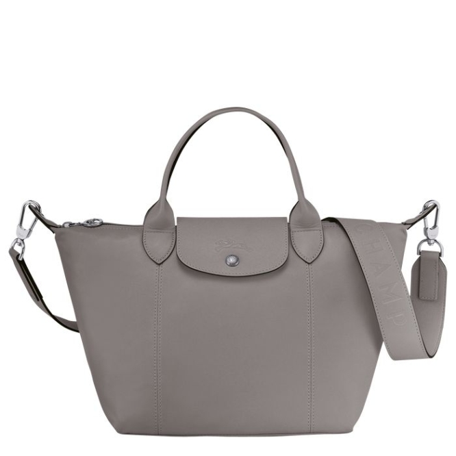 Women\'s Longchamp Le Pliage Cuir S Top-handle Bags Grey | 39KIXYEHM