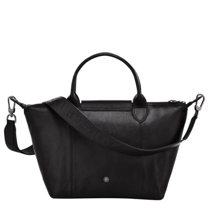 Women's Longchamp Le Pliage Cuir S Top-handle Bags Black | 62PMZTJUG