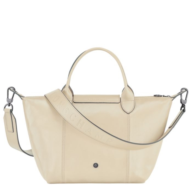 Women's Longchamp Le Pliage Cuir S Top-handle Bags Beige | 85MJEQKDL