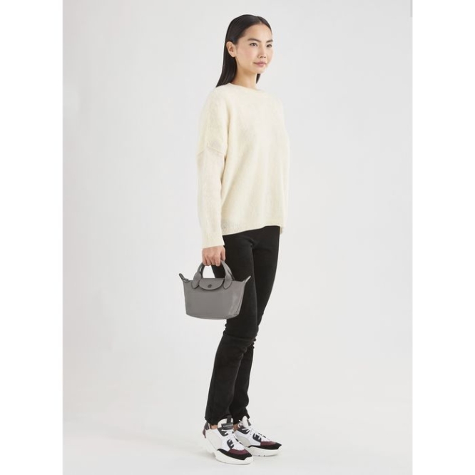 Women's Longchamp Le Pliage Cuir XS Top-handle Bags Grey | 31BXAZKJV