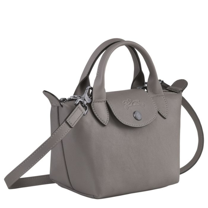 Women's Longchamp Le Pliage Cuir XS Top-handle Bags Grey | 31BXAZKJV